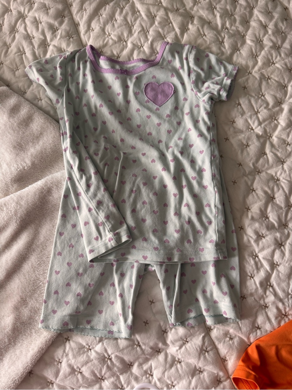 Carter's Mint Green and Pink Heart Pajama Set